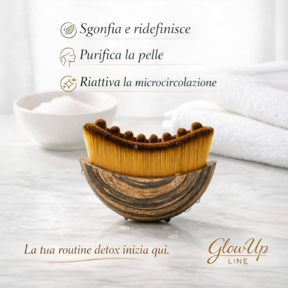 Spazzola per massaggio linfatico ed esfoliazione delicata.
