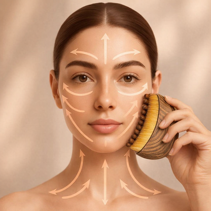 Spazzola per massaggio linfatico ed esfoliazione delicata.